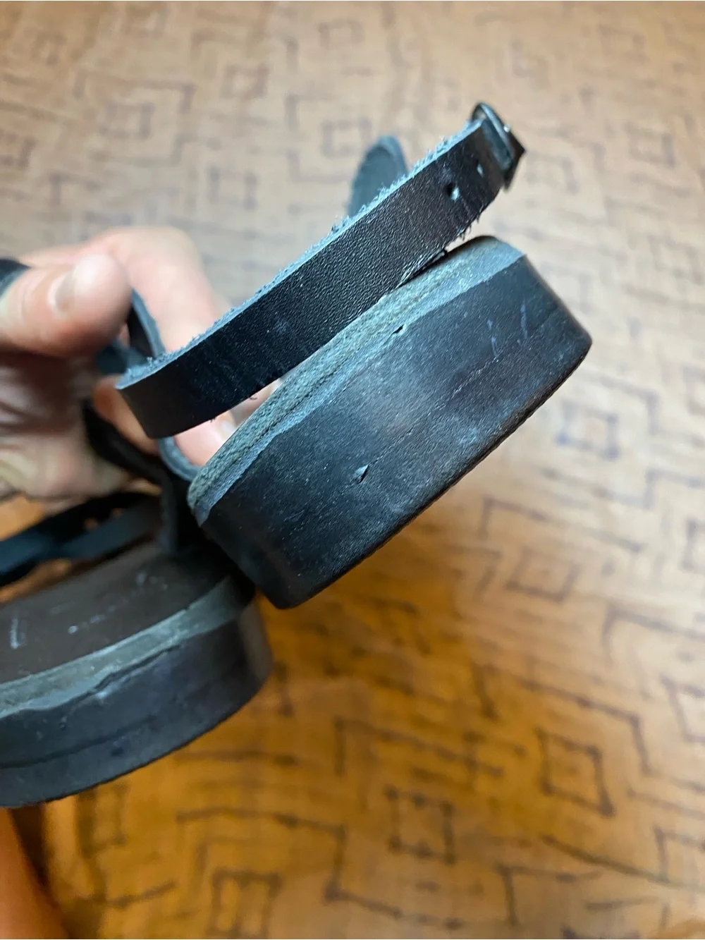 EUC Jerusalem Sandals Black Leather Handmade Minimalist Strappy Classic